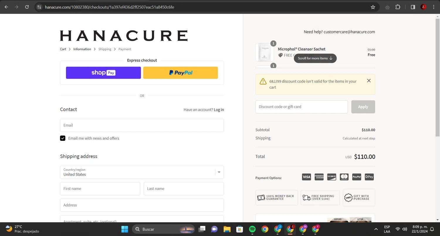 How to apply Hanacure coupon code